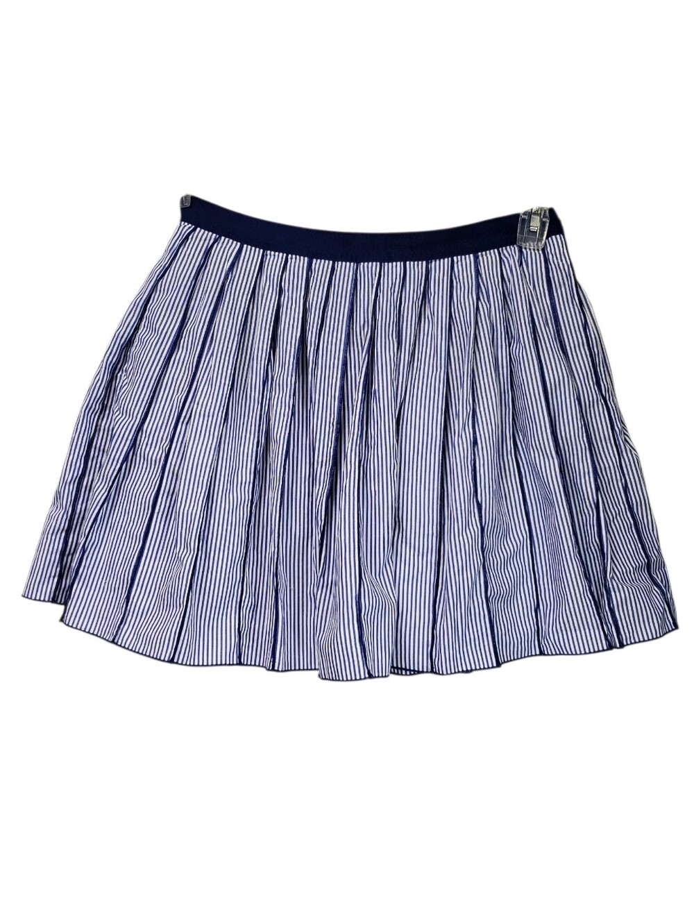 Preppy Academia Nautical Blue Striped Poplin Skirt Size 8 Vineyard Vines Blue
